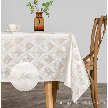 Nappe jacquard avec motif de feuille pour salle à manger